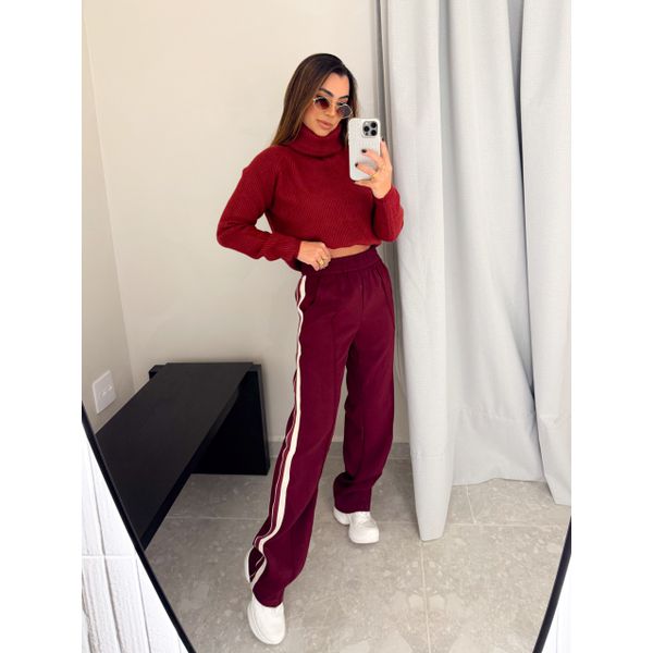 Calça Listra Mirela Cereja