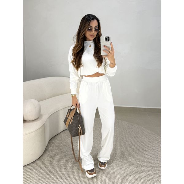 Conjunto Canelado Itália Branco 