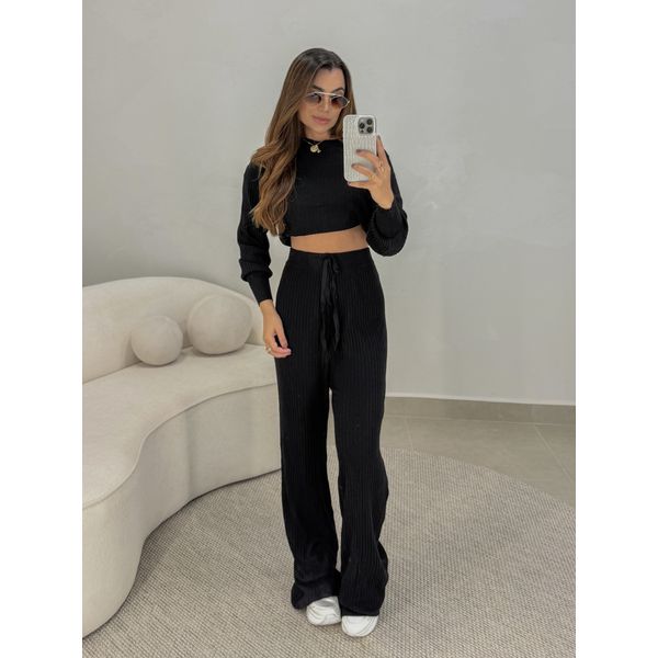 Conjunto Tricot Texas Preto