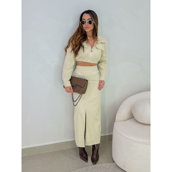 Conjunto Saia Lídia Areia