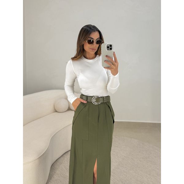 Blusa Manga Longa Madalena Branca