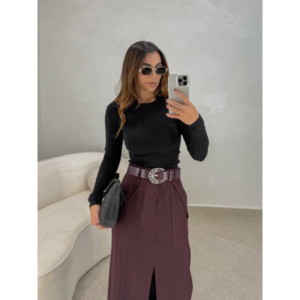Blusa Manga Longa Madalena Preta