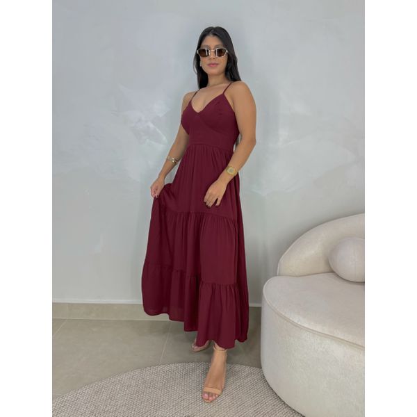 Vestido Midi Atenas Cereja
