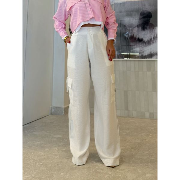 Calça Cargo Malibu Branca