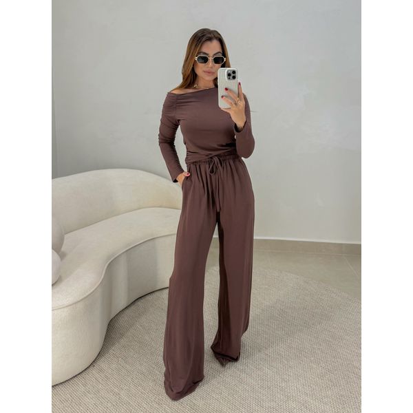 Conjunto Calça London Café 