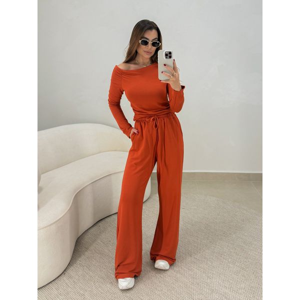Conjunto Calça London Telha
