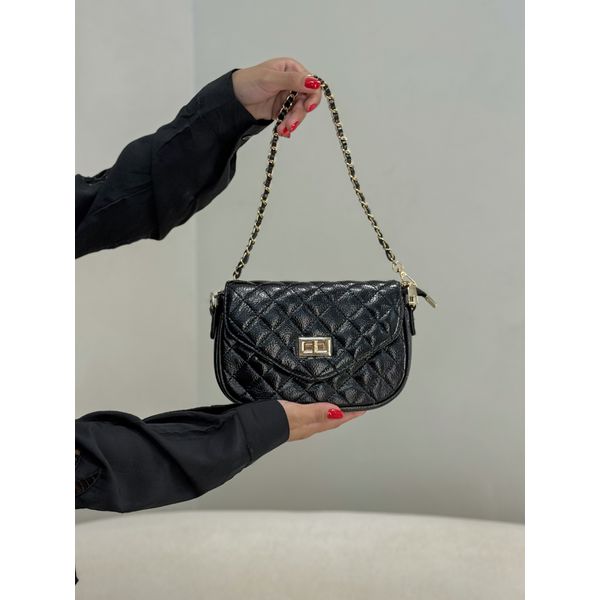 Bolsa Fecho Metal Preta