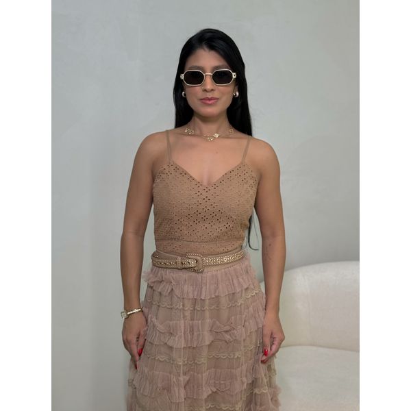 Cropped Laise Mila Marrom