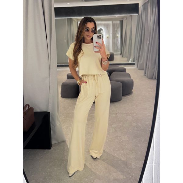 Conjunto Calça Renata Creme