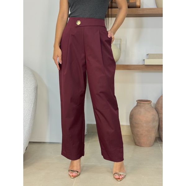 Calça Botão Filipinas Vinho 