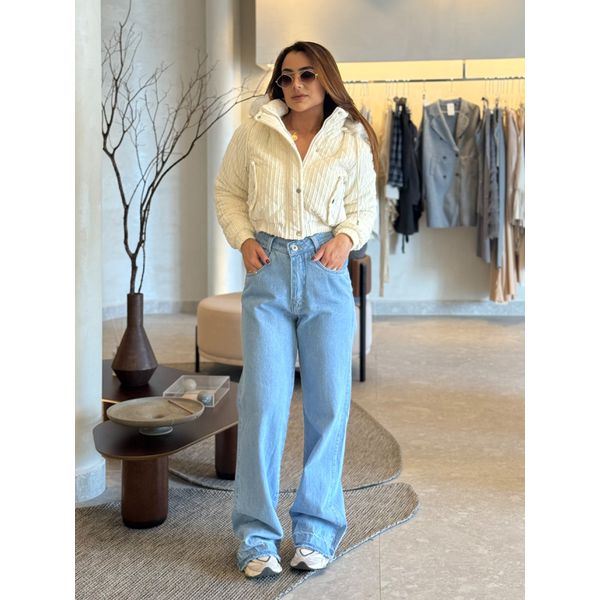 Calça Wide Leg Barra