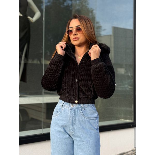 Casaco Pelo Fiorella Preto
