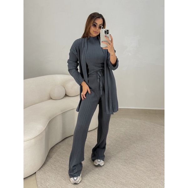 Conjunto 3 peças Gisele Chumbo