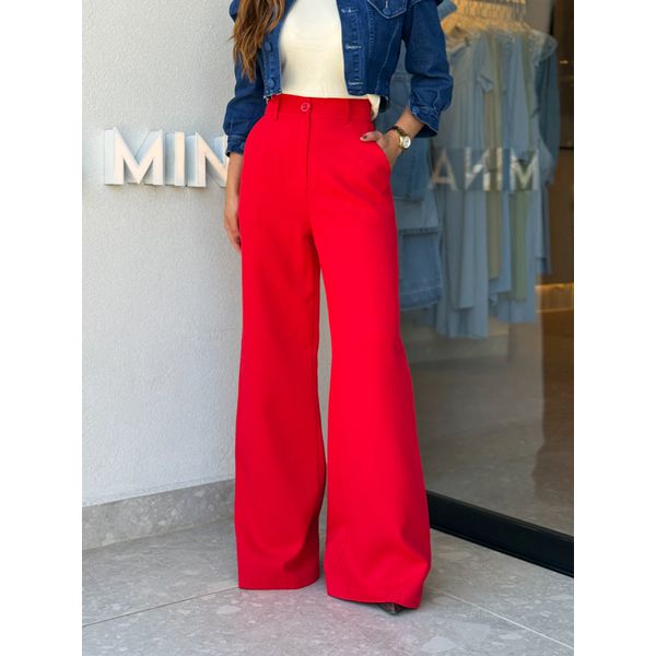 Calça Alfaiataria Maria Vermelha 