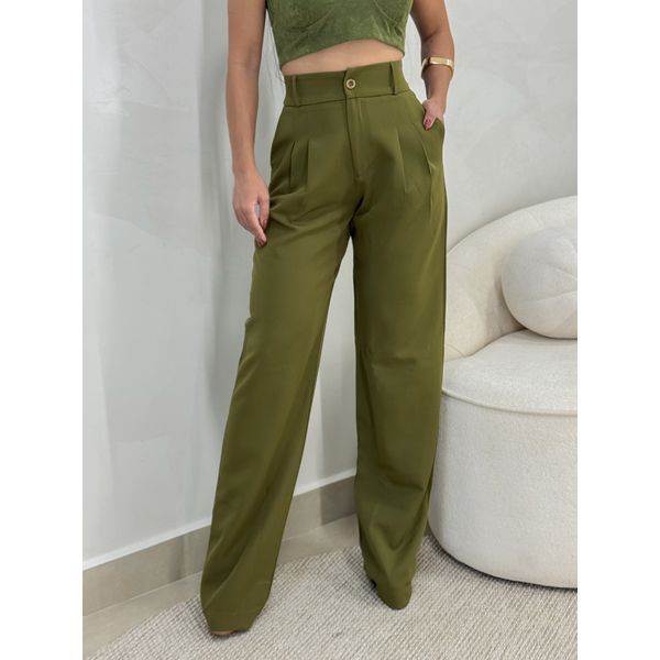 Calça Reta Alfaiataria Militar 