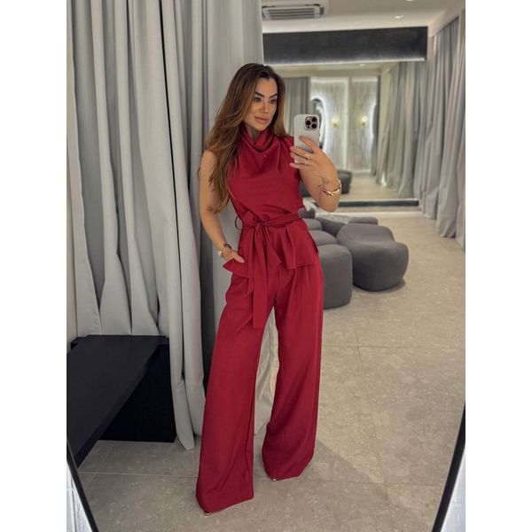 Conjunto Calça Bruxelas Cereja