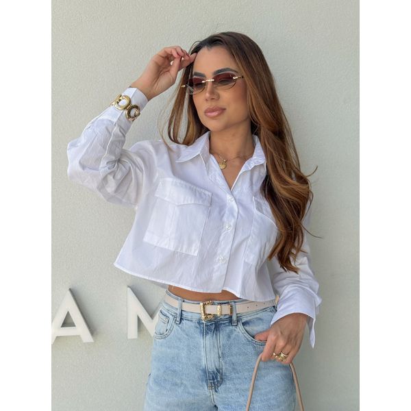 Camisa Cropped Pamela Branca