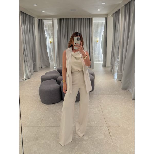 Conjunto Colete Eloise Areia
