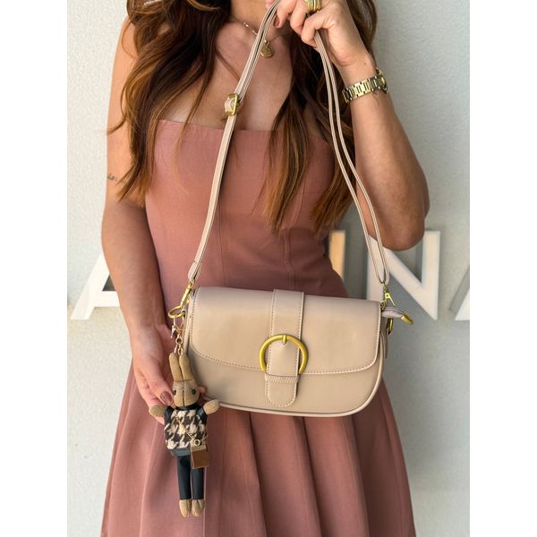 Bolsa Baguete Fivela Cappuccino