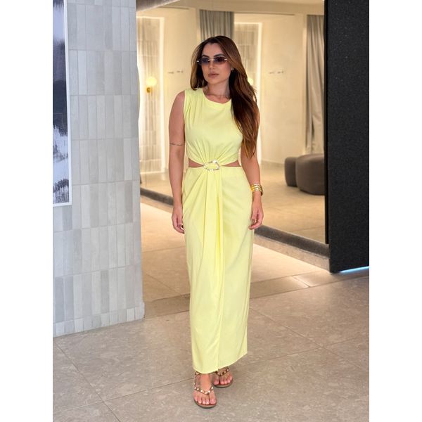 Vestido Fivela Elise Amarelo
