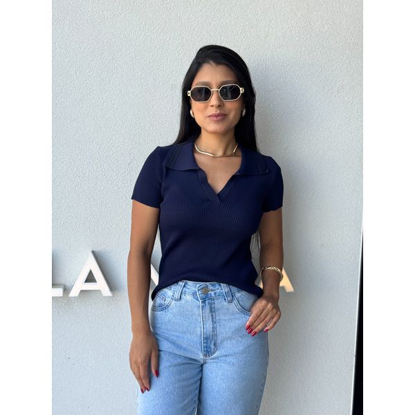 Blusa Gola Polo Nalla Marinho