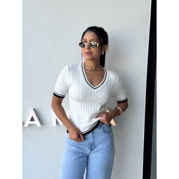 Blusa Tricot Angela Branca