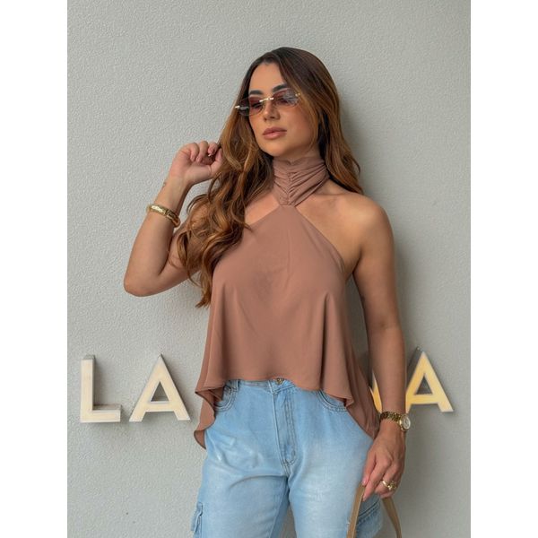 Blusa Frente Única Emma Marrom