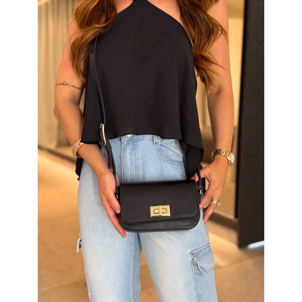 Bolsa Couro Guta Preta