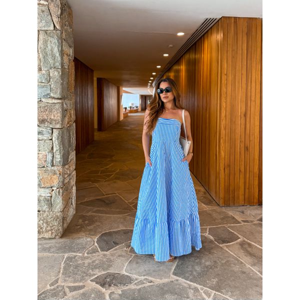 Vestido Listrado Tomara que Caia Alanis