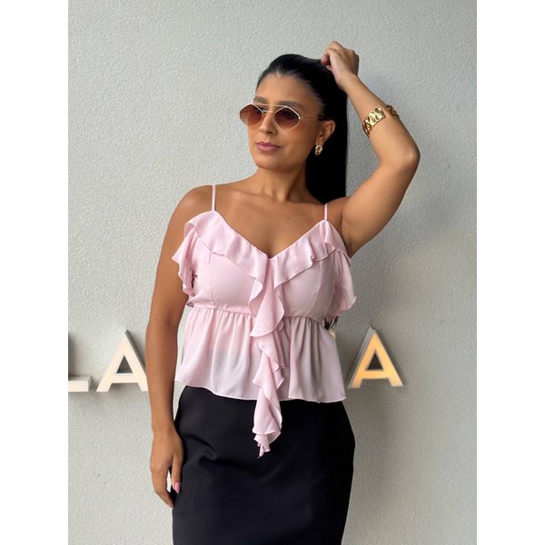 Blusa Alça Babado Solange Rosa
