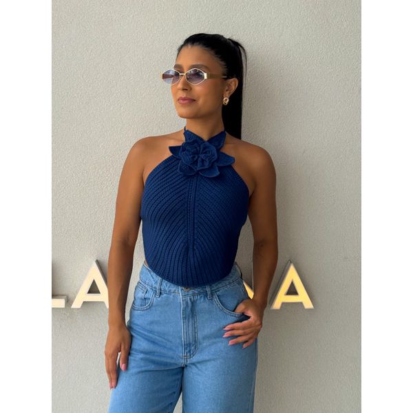 Blusa Tricot Sil Azul