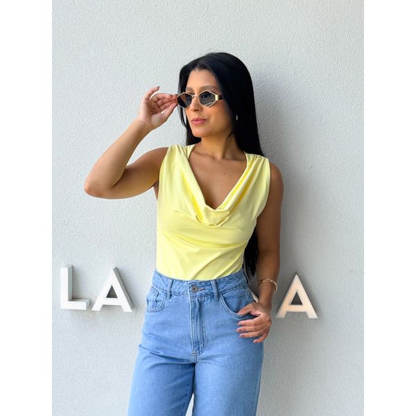 Body Decote Gaia Amarelo