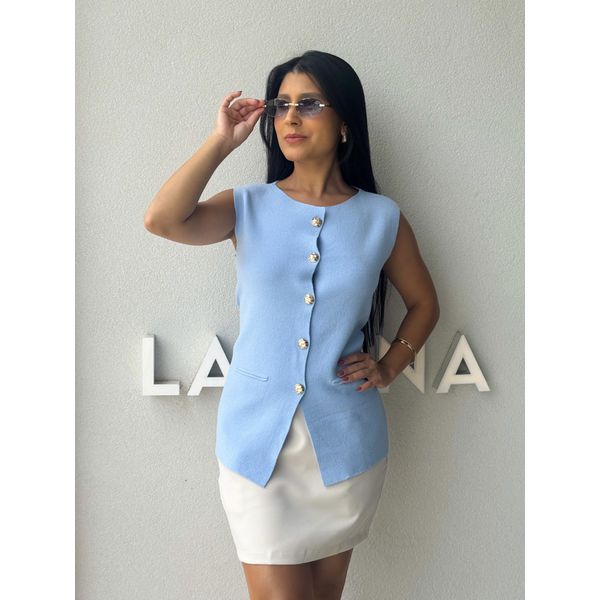 Colete Tricot Mara Azul