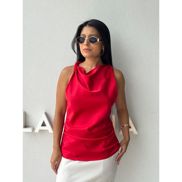 Blusa Cetim Fabricia Vermelho