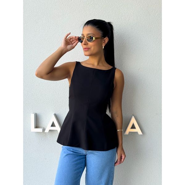 Blusa Peplum Natalie Preta