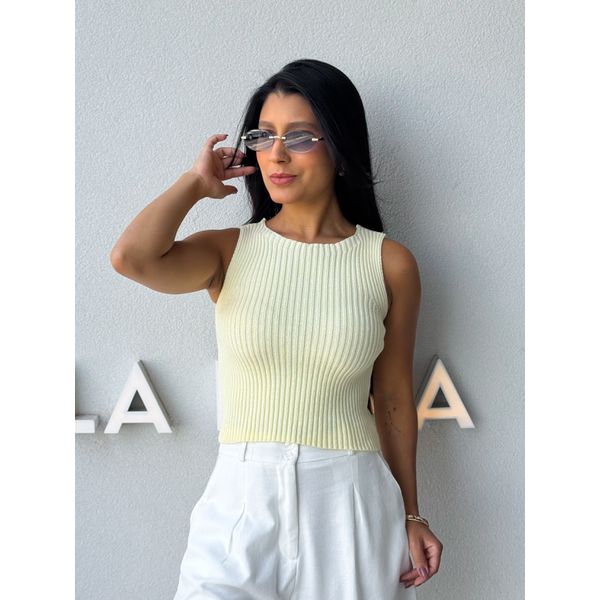 Cropped Tricot Celinne Amarelo
