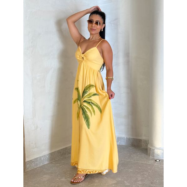 Vestido Estampado Floripa Amarelo