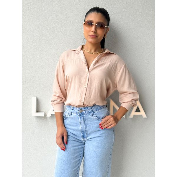 Camisa Viscolinho Talita Cappuccino