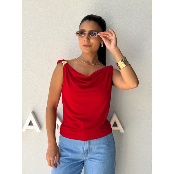 Blusa Ombro a Ombro Emília Vermelha