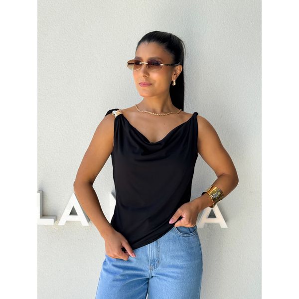 Blusa Ombro a Ombro Emília Preta