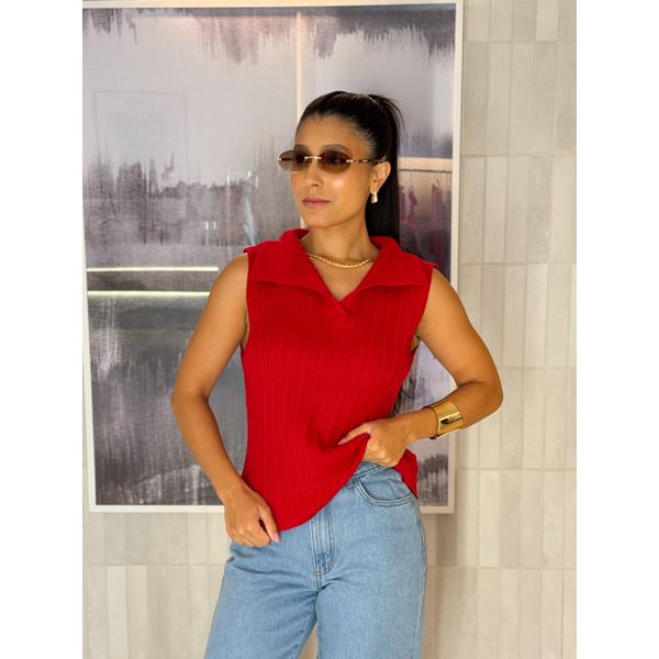 Blusa Gola Polo Pamela Vermelha