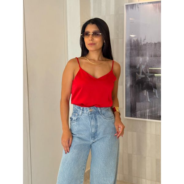 Blusa Cetim Cristiane Vermelha 