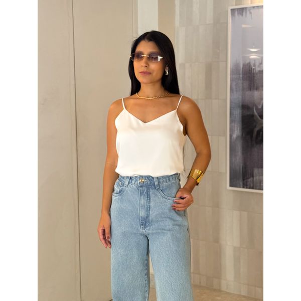 Blusa Cetim Cristiane Branca