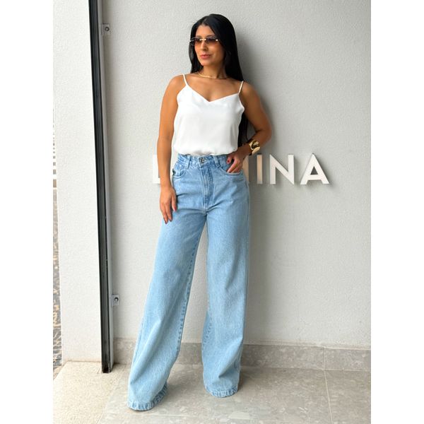 Calça Wide Leg Jeans Aria 