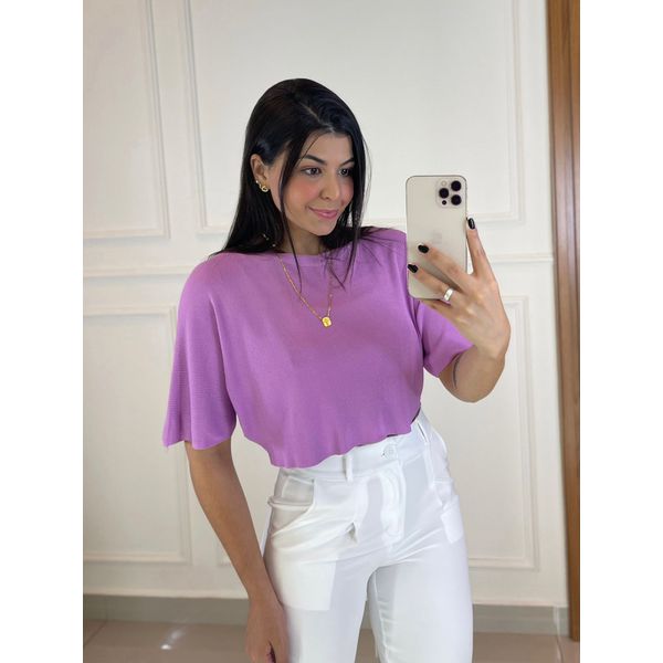 Cropped Tricot Lúcia Lavanda