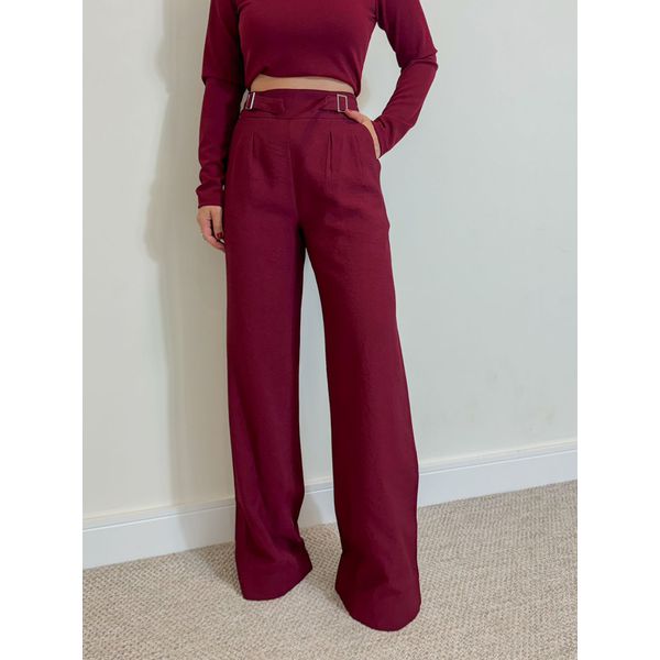 Calça Pantalona Fivela Thais Cherry