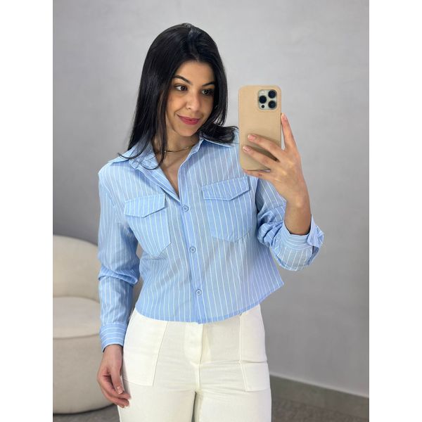 Camisa Listrada Luísa Azul