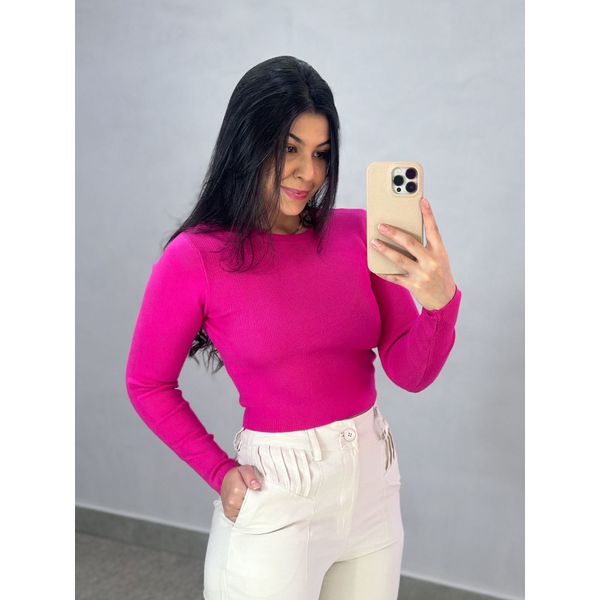 Blusa Manga Longa Tricot Celia Pink