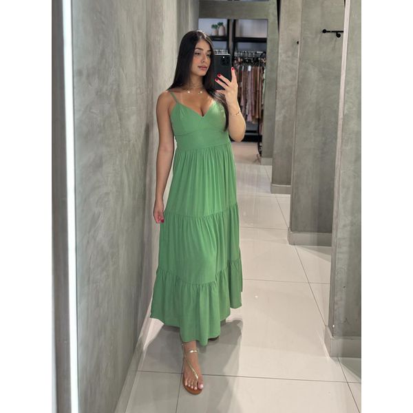 Vestido Midi Atenas Verde Oliva