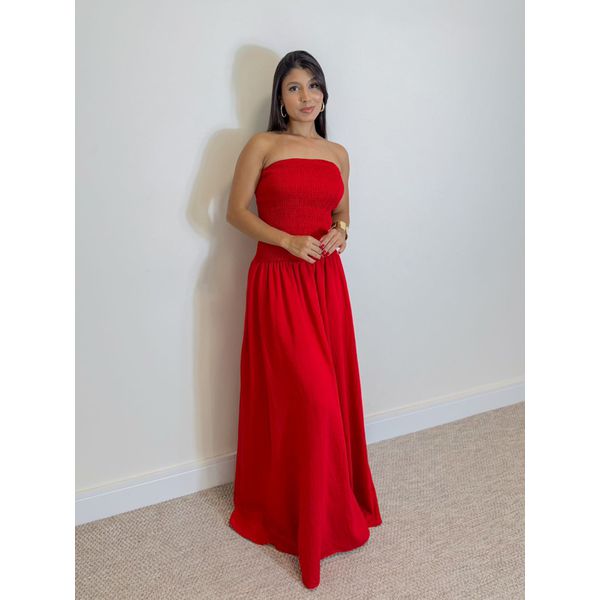 Vestido Lastex Carolina Vermelho